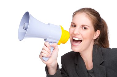 Woman With Megaphone clipart