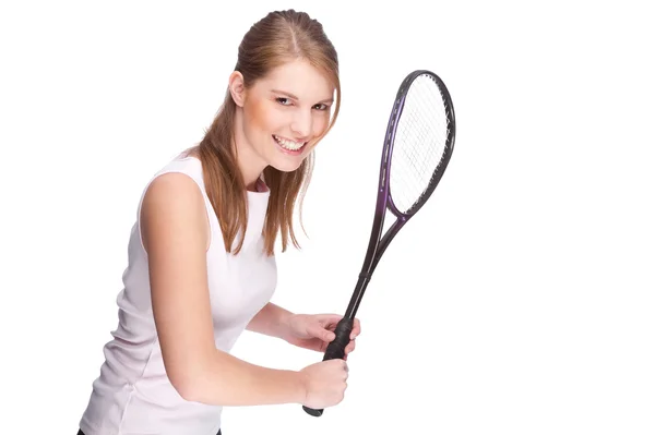 여자 스쿼시 라켓 — 스톡 사진