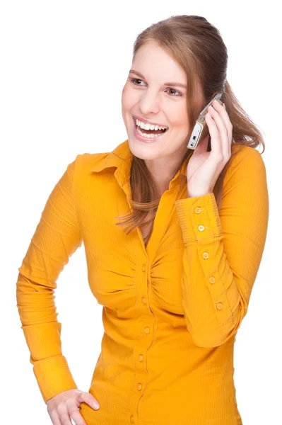 At the phone — Stock Photo, Image