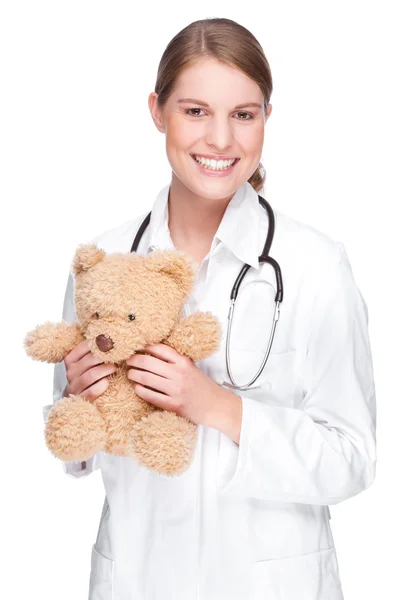 Läkare med teddy — Stockfoto