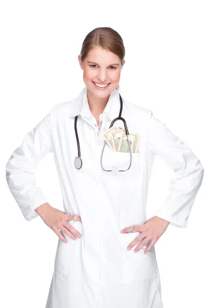 Läkare med dollar — Stockfoto