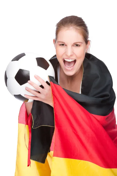 Fã de futebol feminino — Fotografia de Stock