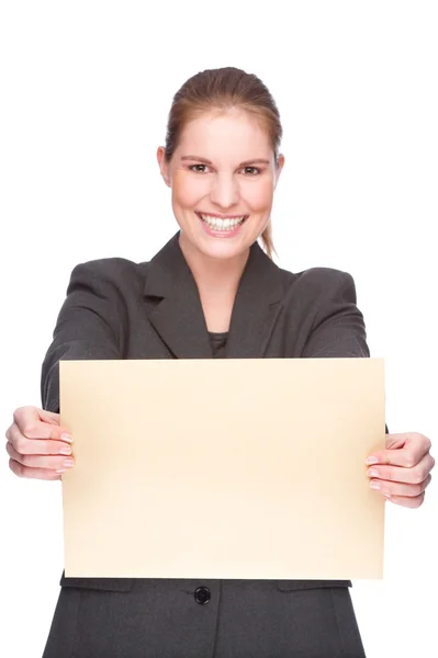 Businesswoman with envelope — Stock Photo, Image