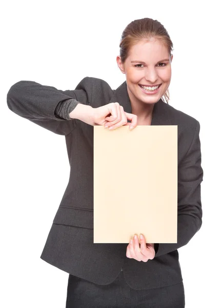 Affärskvinna med kuvert — Stockfoto
