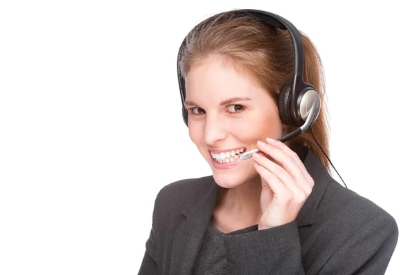 Kvinnliga callcenter anställd — Stockfoto