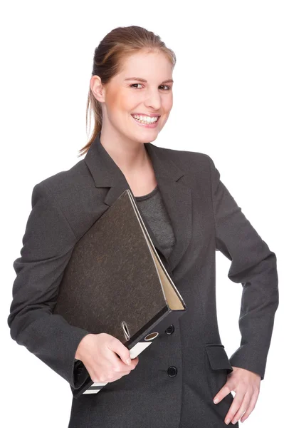 Bizneswoman z kartoteką — Zdjęcie stockowe