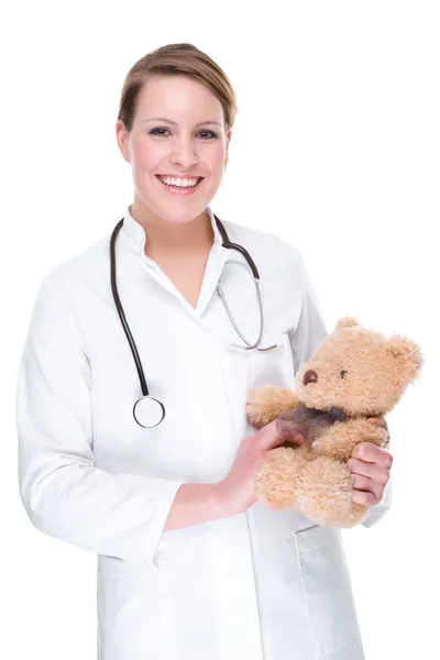 Läkare med teddy — Stockfoto