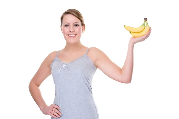 Donna con banane — Foto Stock