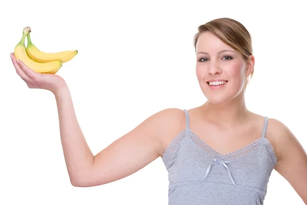 Woman with bananas — Stock Photo, Image