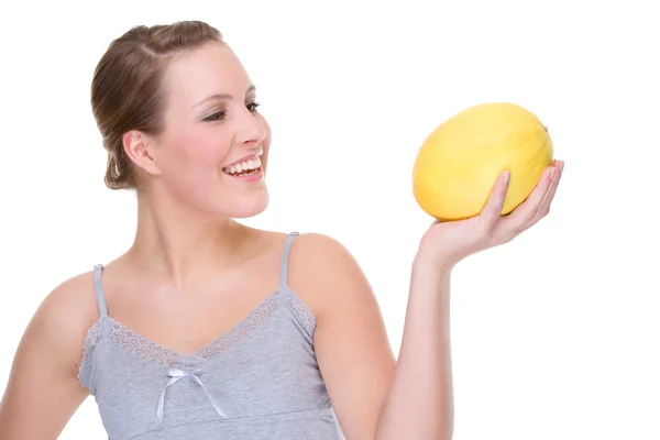 Žena s melounem — Stock fotografie