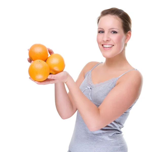 Mujer con naranja —  Fotos de Stock