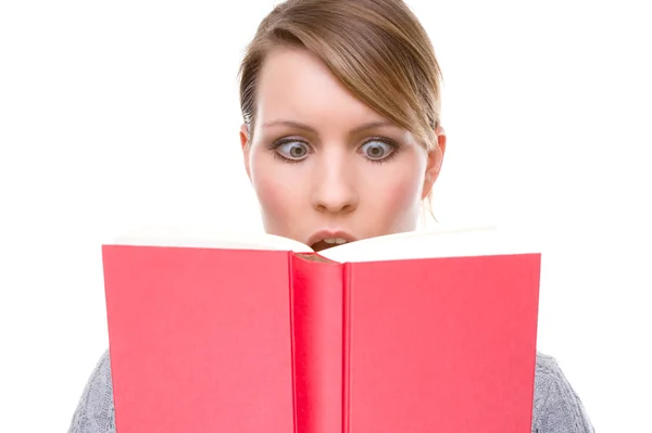 Vrouw met boek — Stockfoto