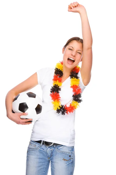 Жіночий футбол вентилятора — стокове фото