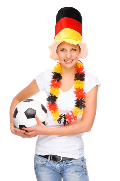 Kvinnliga fotboll fan — Stockfoto