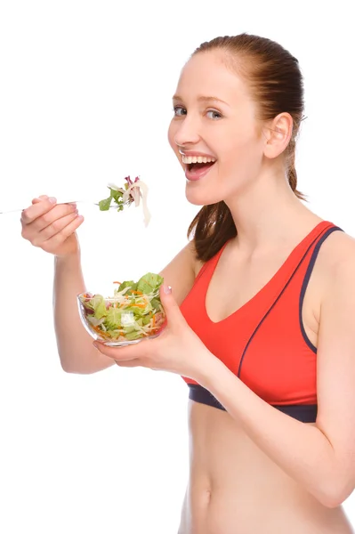 Woman with salad Royalty Free Stock Images