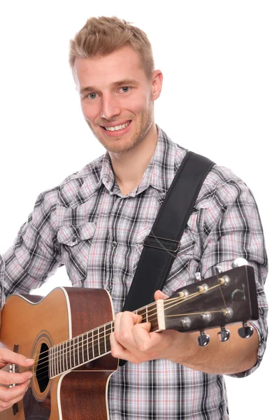 Ung mand med guitar - Stock-foto