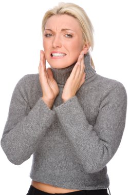 Woman with toothache clipart