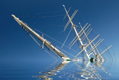 Sinking sailing ship clipart