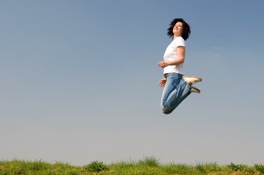 Jumping woman clipart