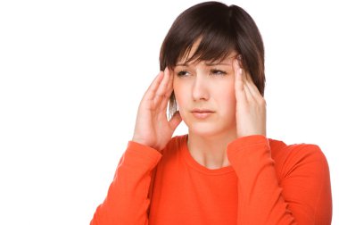 Woman with headache clipart