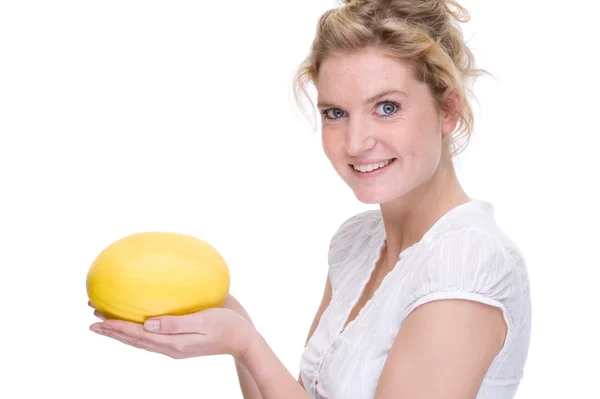 Mujer con melón —  Fotos de Stock