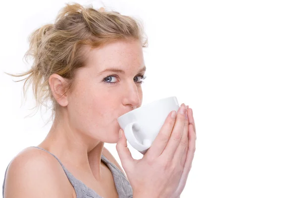 stock image Woman with a cup