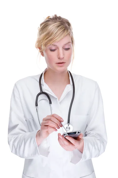 Läkare med handdator — Stockfoto