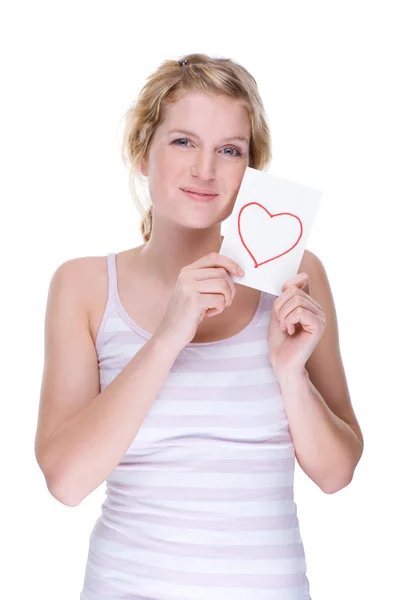 Mujer con carta de amor — Foto de Stock