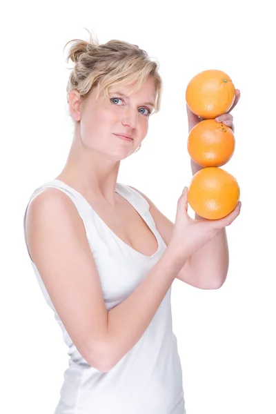Жінка з помаранчевим — стокове фото