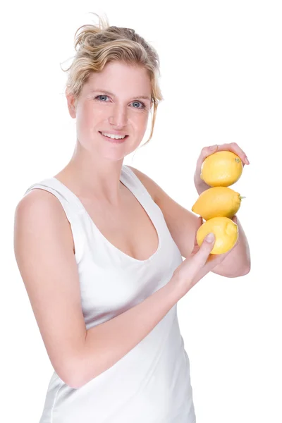 Donna con limone — Foto Stock
