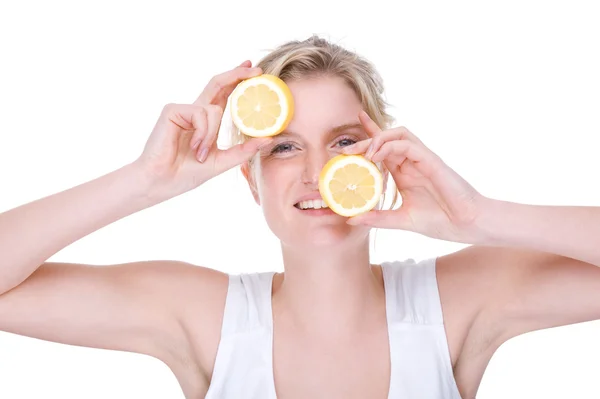Mulher com limão — Fotografia de Stock