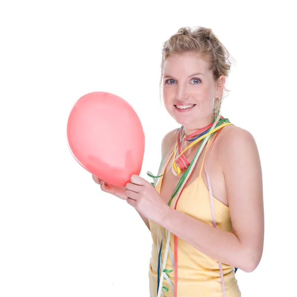 Žena s balónem — Stock fotografie