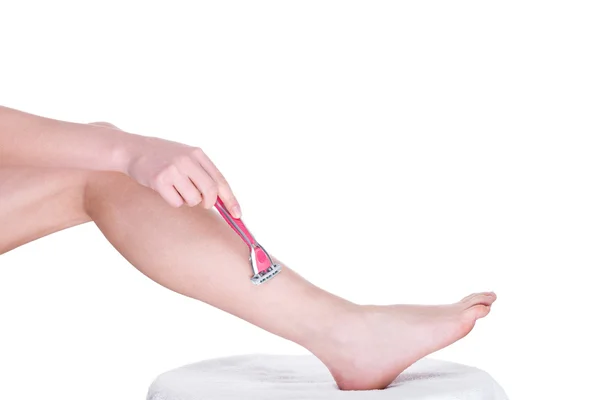 Shaving the leg — Stock Photo, Image