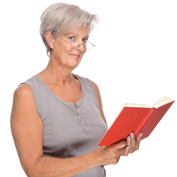 Senior with book — Stock Photo, Image