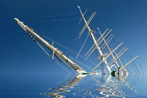 Navio à vela afundando — Fotografia de Stock