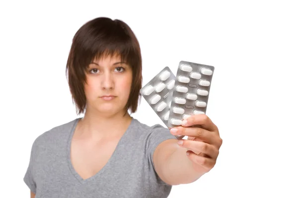stock image Woman with pills