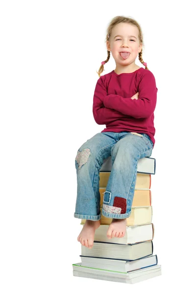 Ragazza con libri — Foto Stock