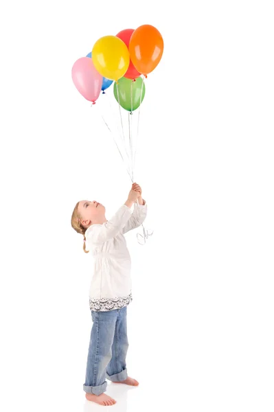 Flicka med ballonger — Stockfoto