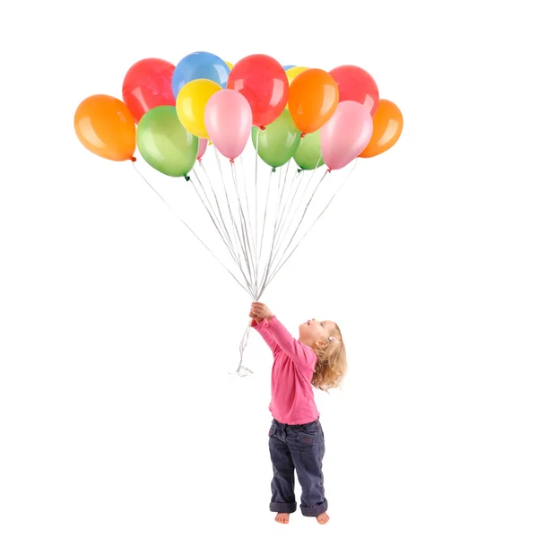 Дівчинка з повітряними кульками Ліцензійні Стокові Фото
