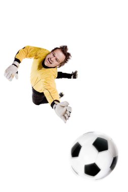 Goalkeeper in action clipart