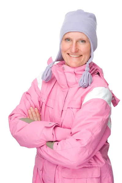 Frau mit Winterkleidung — Stockfoto