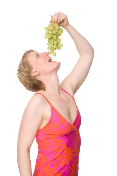 Mujer con uvas —  Fotos de Stock