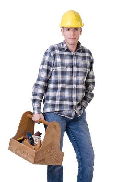 Craftsman with toolbox — Stock Photo, Image