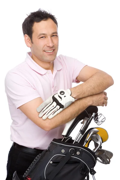 Człowiek z golf kit — Zdjęcie stockowe