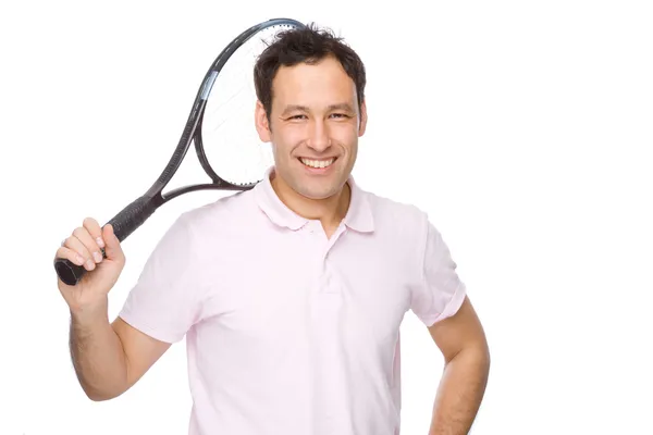 Άνθρωπος με ρακέτα του τένις — Φωτογραφία Αρχείου