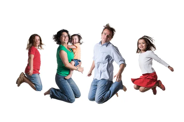 Familia saltando —  Fotos de Stock