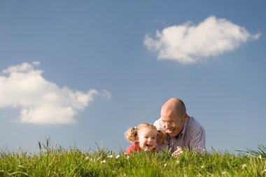 Happy father with daughter clipart