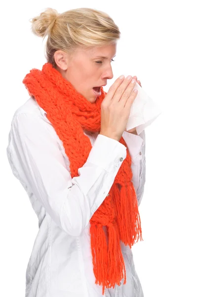 Woman with handkerchief — Stock Photo, Image