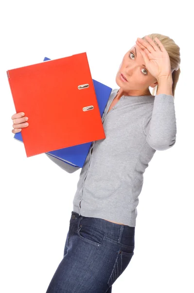 Woman with folder — Stock Photo, Image