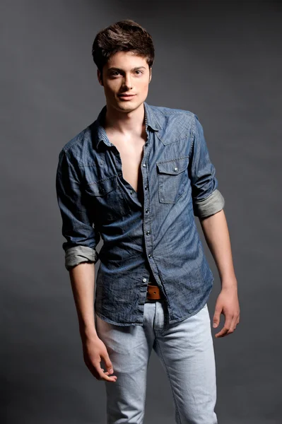 Fashion shoot with male model — Stock Photo, Image